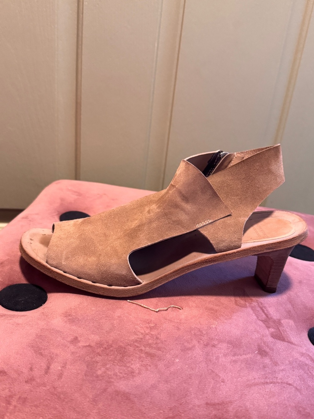 Officine Creative Taupe Suede ITACA 033 Open-Toe Slingback Sandal in Orice